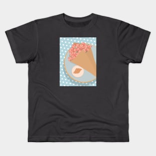 Les Fleurs de Paris - Roses, Croissants and Cafes Kids T-Shirt